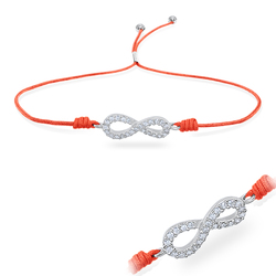 Infinity with CZ Stones Shiny Rope Bracelet BRS-240